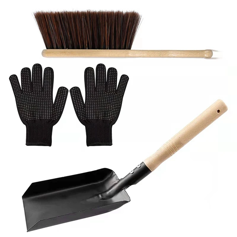 Fireplace Ash Shovel And Brush Set, Shovel And Hearth Brush, Fireplace Shovel And Brush Hearth Tidy Accessories Set