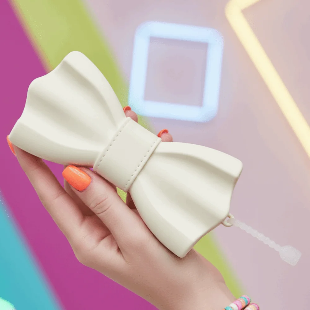 Vibrant Color Bownot Shaped Eyeglass Case Food Grade Scratch Resistant Dopamine Cosmetic Pouch Compact Size Shockproof Shell