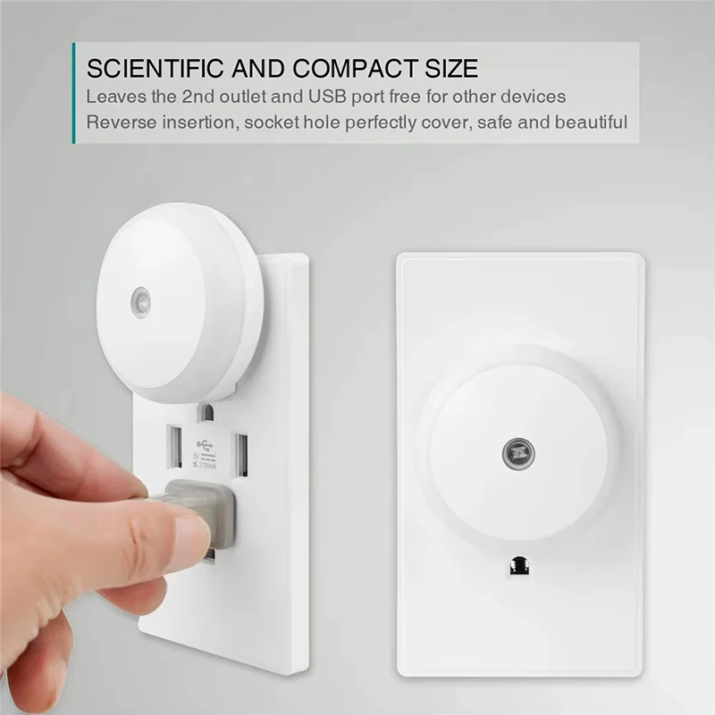 Xiaomi LED Night Light Smart Night Sensor Round Plug in Wall Night Lamp Bathroom Home Kitchen Hallway Staireway Bedroom light