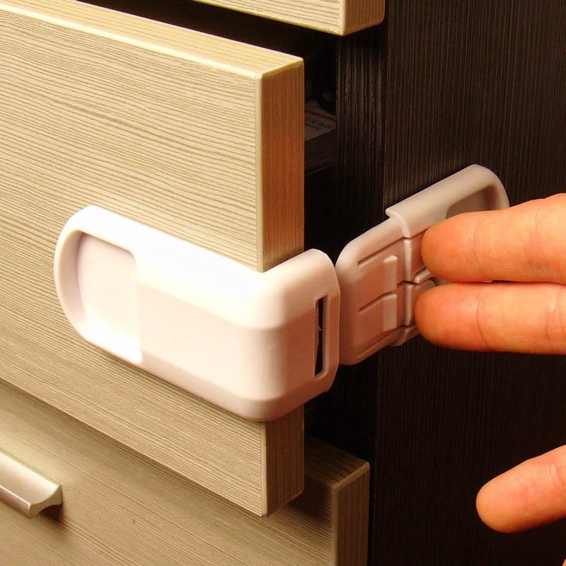 Baby Safety Drawer Locks Double Snap Multifunction Anti-Pinching Hand Cabinet Child Protection Security - view 4