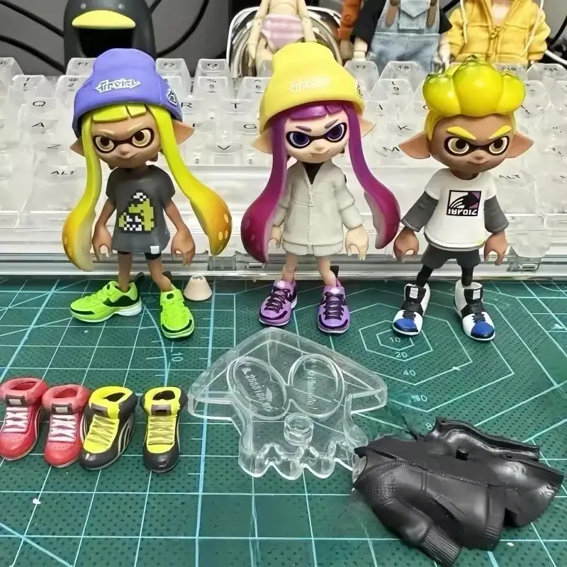 New In Stock Bandai Jet Fighters Splatoon Action Figures Series 2 Splatoon Replica Box Egg Collection Desktop Decoration Anime