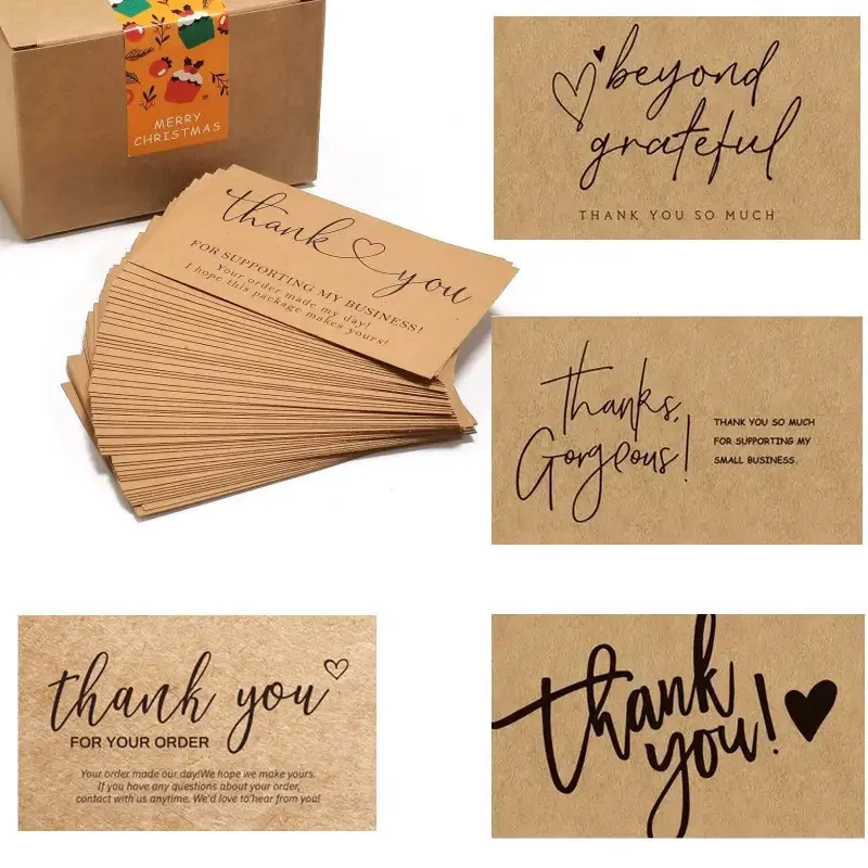 30Pcs Kraft Thank You Cards Small Business Supplies for Boutique Shops Thank You For Shopping Cards