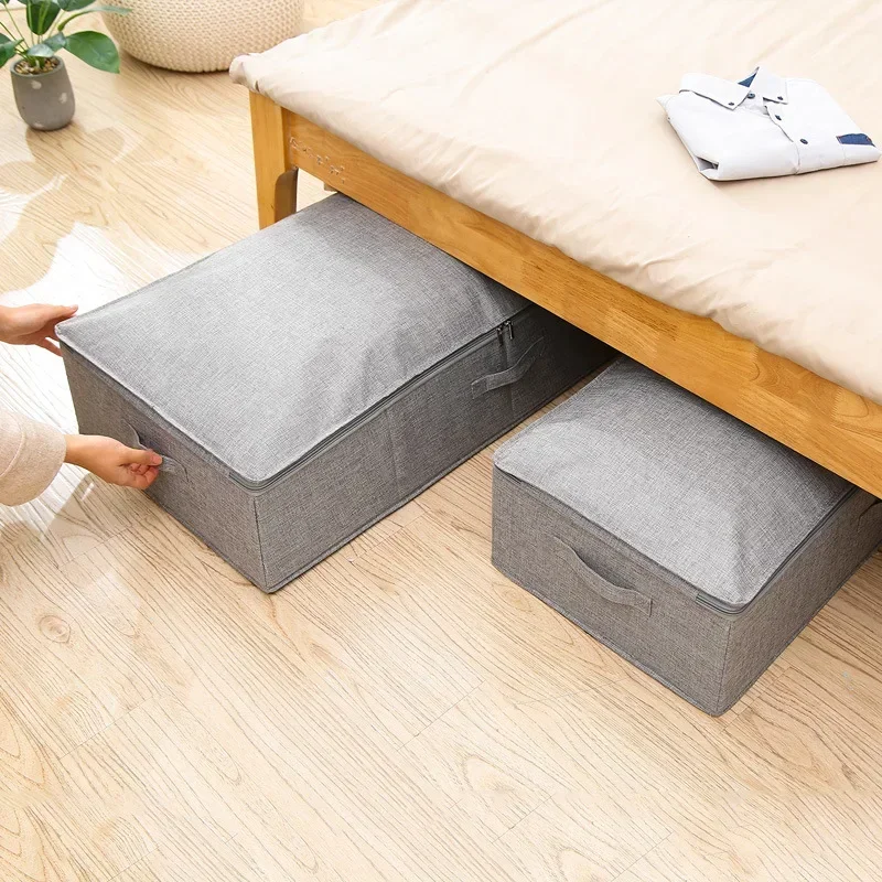 Foldable Under Bed Bags Shoes Quilts Storage Box Organizer Large Capacity Thick Breathable Underbed Cloth Storage Bag Container