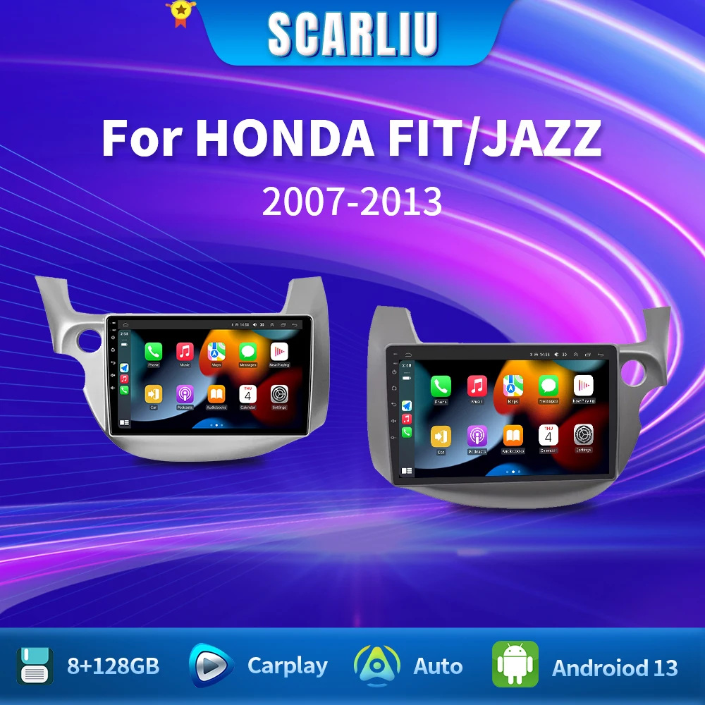 

for HONDA FIT JAZZ 2007-2013 Wireless CarPlay Android Auto Car Multimedia Player GPS 2 din autoradio Radio