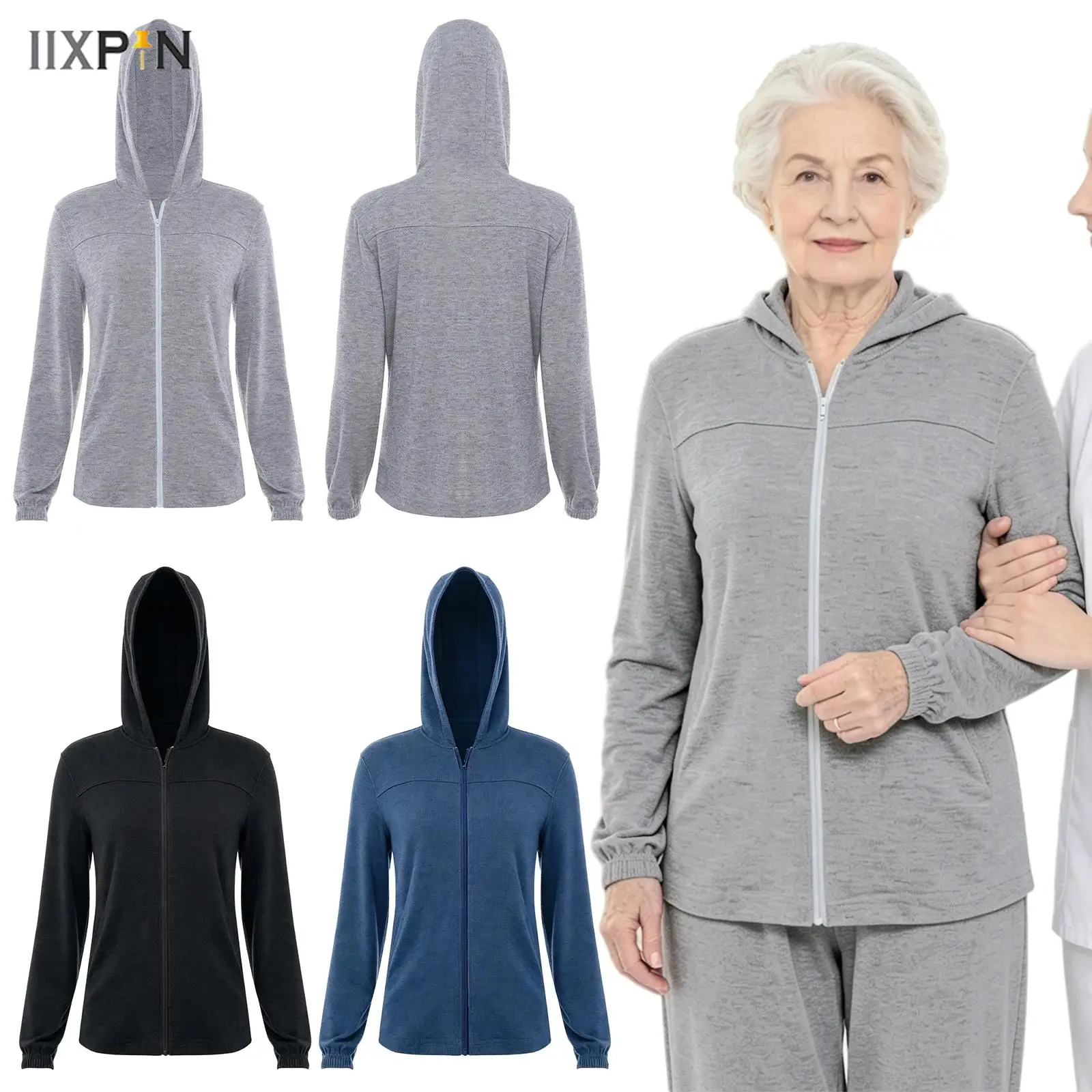 womens-elderly-adaptive-knit-cardigan-special-needs-clothes-front-zipper-long-sleeve-hooded-outerwear-assisted-dressing-coat