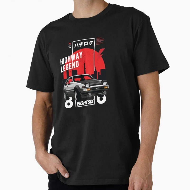 

Eight Six 0128 Initial D - Retro Mountain Drift Racing Manga Gift T shirt Street Racer Anime print Graphic clothes All size Tops