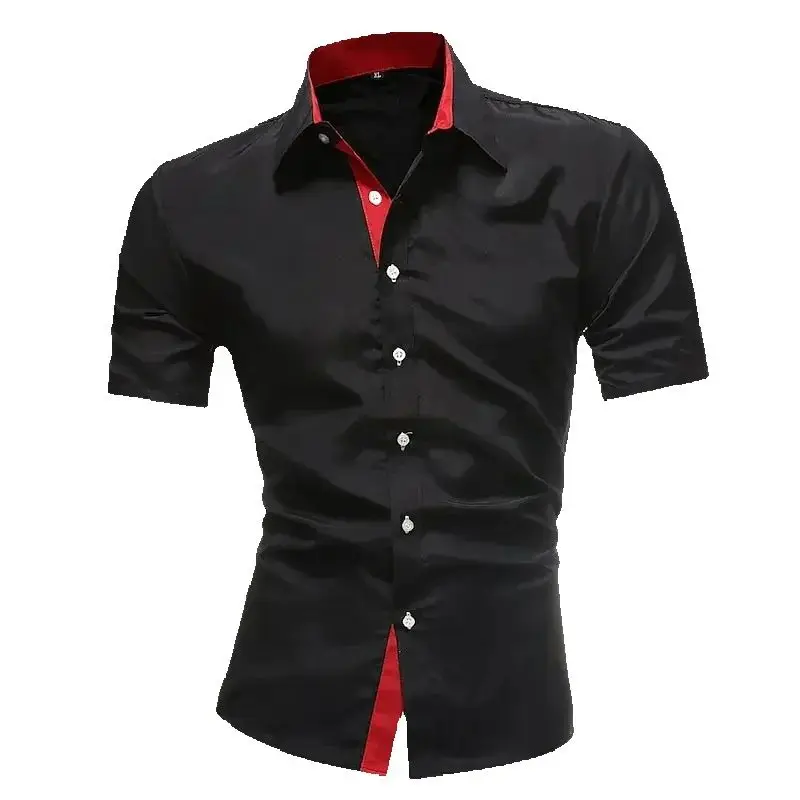 

Men's casual business short-sleeved shirt, single-breasted button-down Hawaiian shirt versatile short-sleeved shirt XS-6XL size