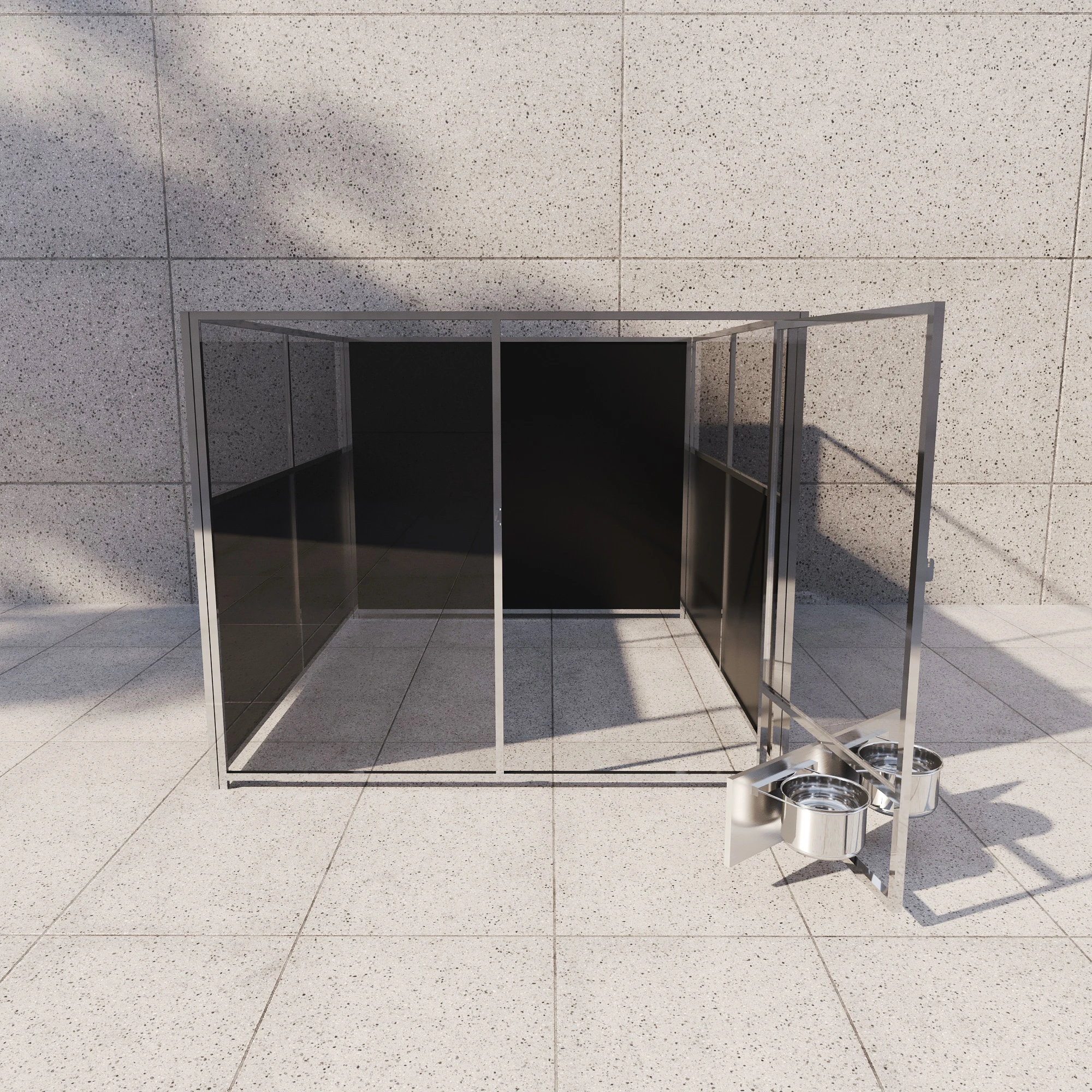 environmentally friendly heavy-duty large dog outdoor use large luxury pet dog cage, tempered glass 304 stainless steel