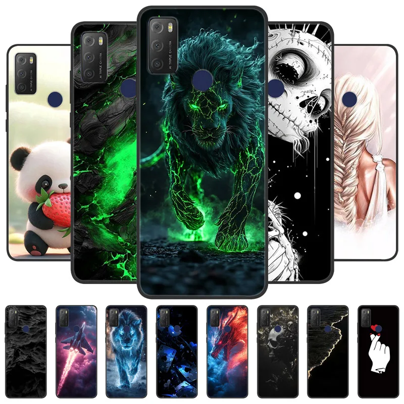Funda para Alcatel 1S 2021 de 6,52 pulgadas, funda suave de TPU para teléfono 6025H 6025D, parachoques a prueba de golpes para Alcatel 1S(2021), carcasa de silicona