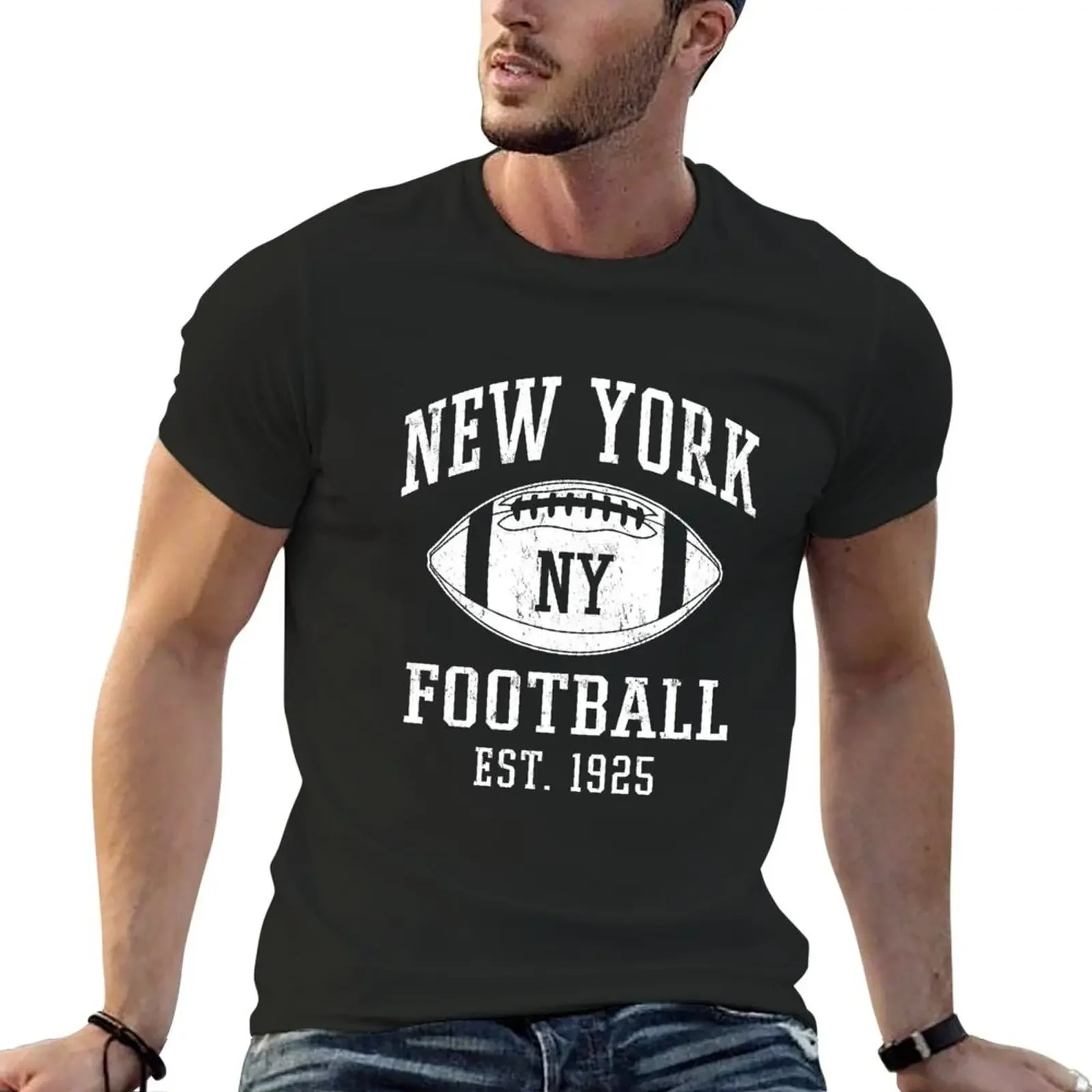 Vintage New York Football Team Giants Retro Goalline T-Shirt olahraga atasan musim panas pakaian pria blus ukuran besar mode Pria