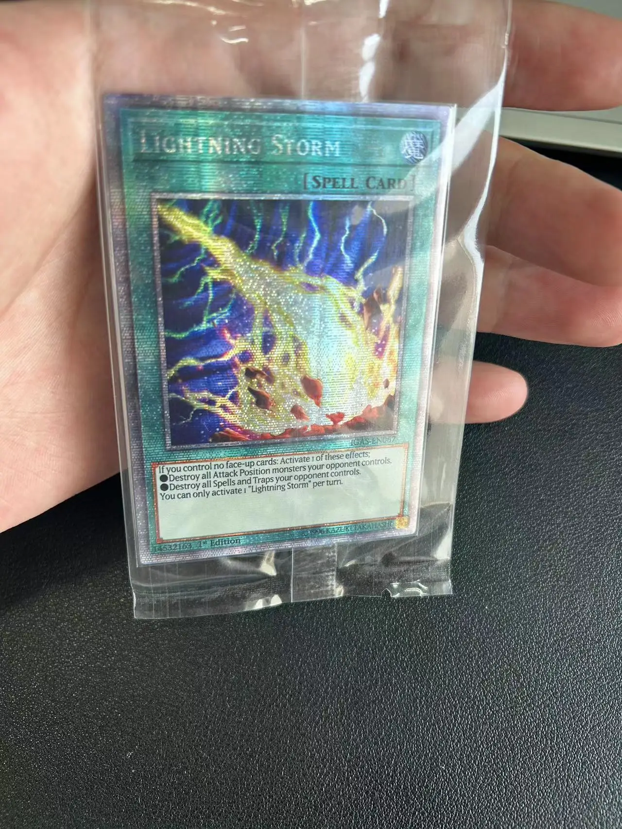 Yu Gi Oh Platinum Secret Rare/PSCR TCG Lightning Storm(IGAS-EN067) Board Game English Collection customize Card (Not Original)