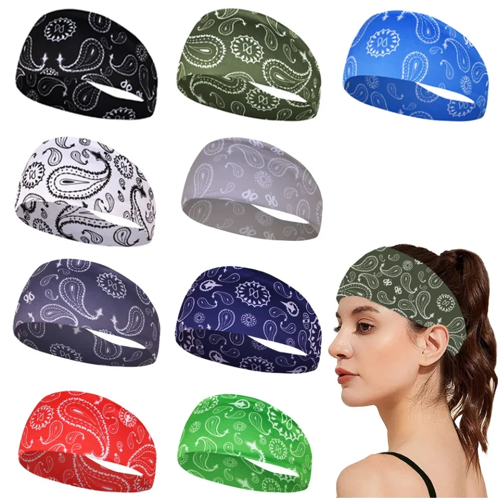 

New Elastic Sports Hair Bands Absorbing Sweat Yoga Hairbands Portable Fitness Sweat Guide Running Headband Gym Head Wrap