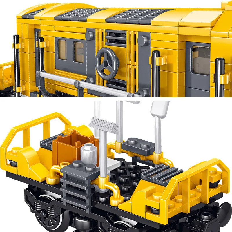 Rail transit series high-speed train steam train building blocks toy small particle model
