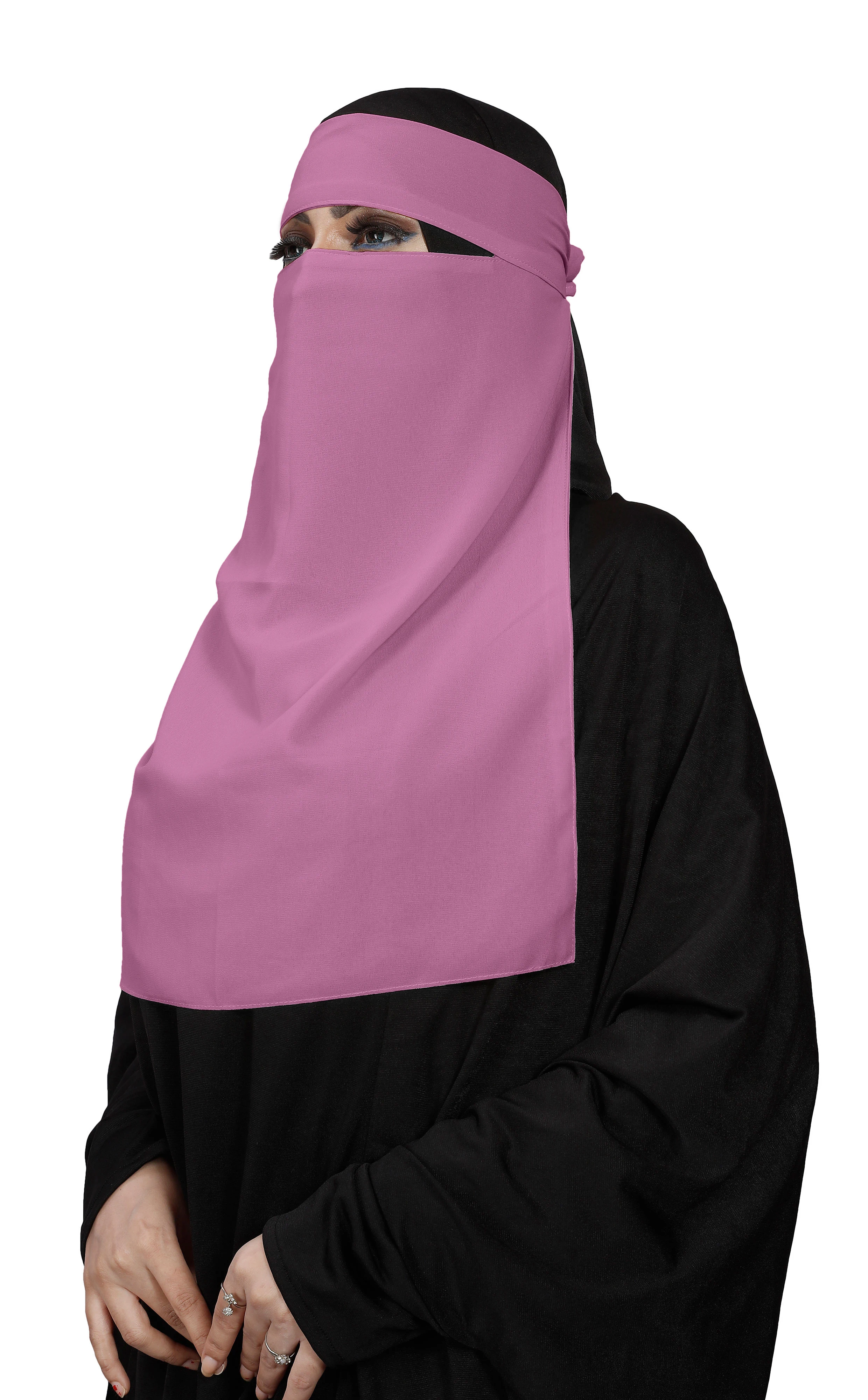 New Middle East Chiffon Mesh Veil Mask Tie Instant Hijab Islamic Plain Color Scarf Middle East Full Cover Inner Coverings Khimar