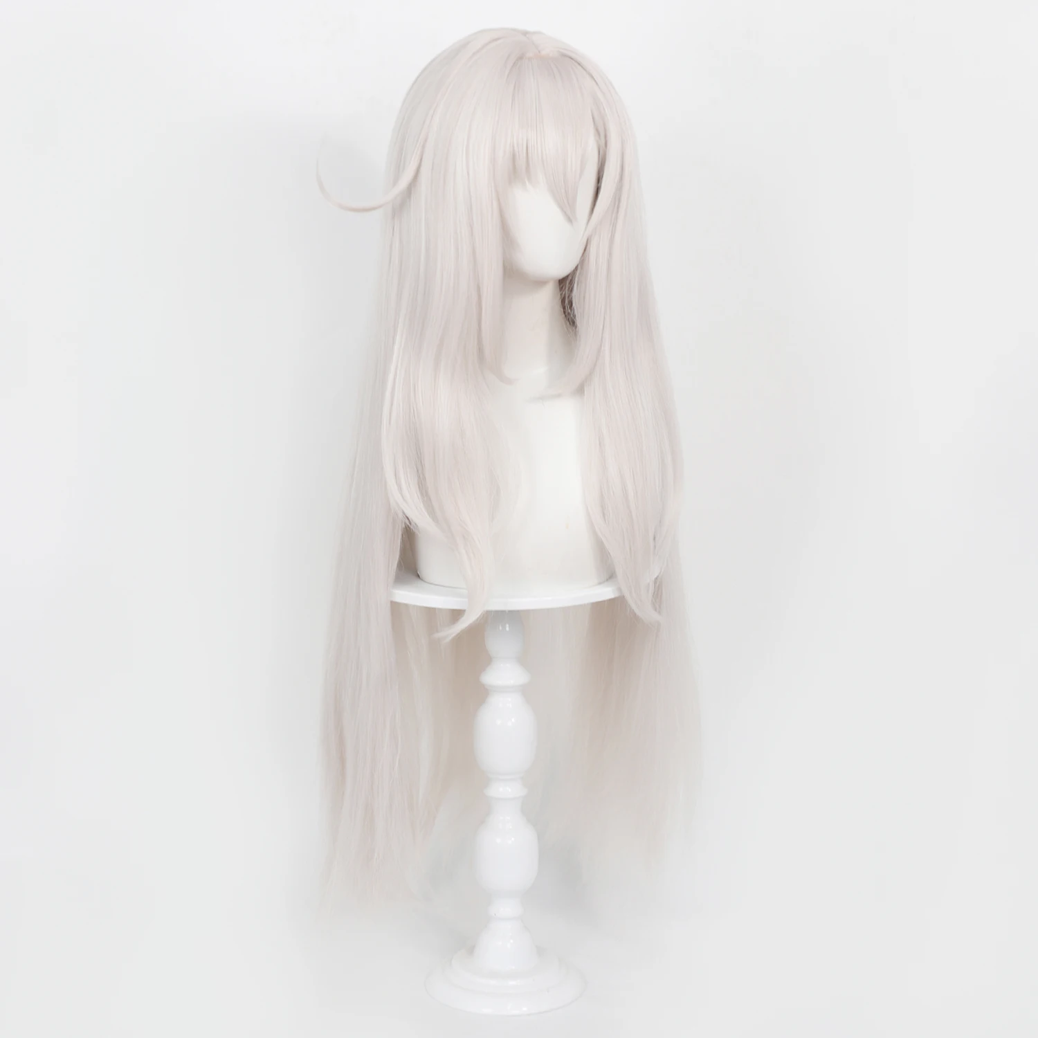 Ronova Genshin Impact Anime Cosplay Wig Silver White Long Wavy Skin Top Synthetic Heat Resistant Wig Cap Halloween Comic Con