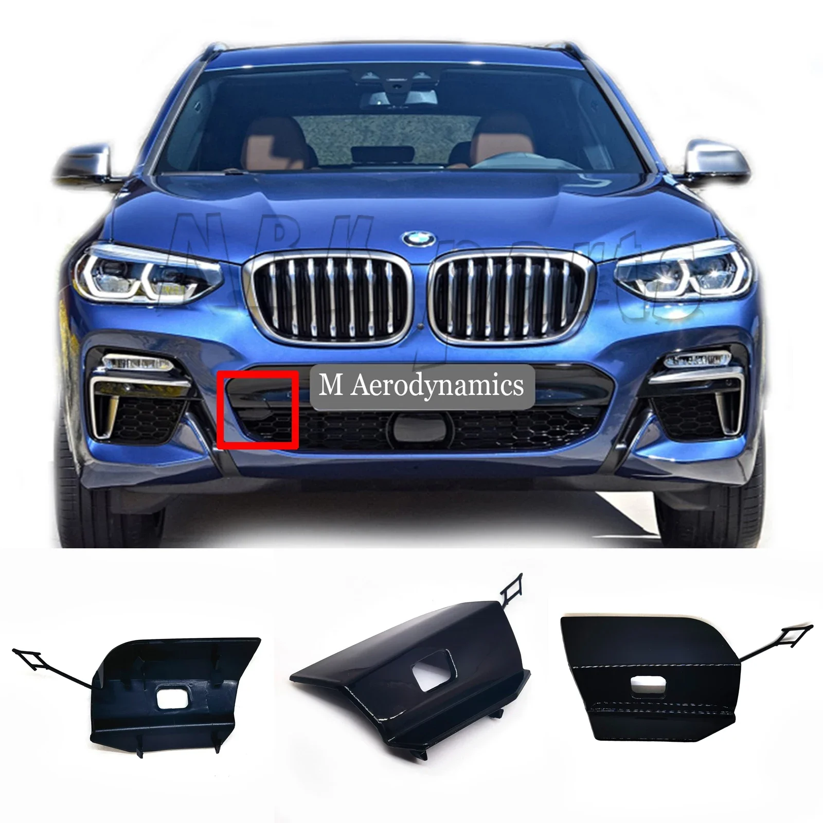 Fit 18-20 BMW X3 G01 M-SPORT 20dX 20iX 25dX 30eX 30iX M40dX M40iX SAV Front Tow Cover