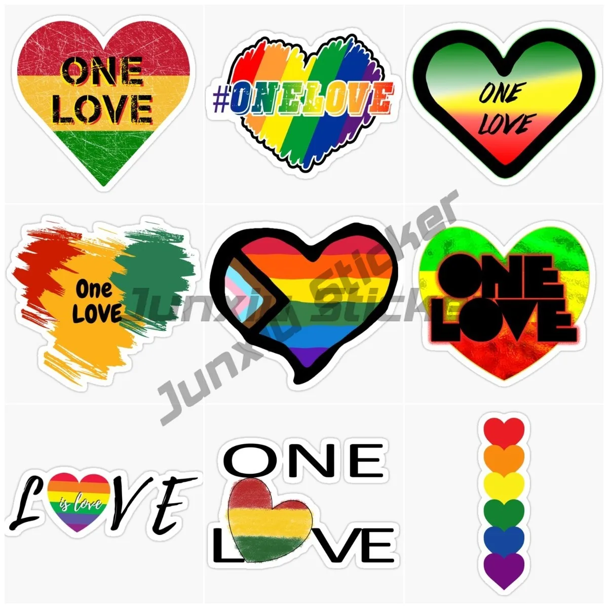 

Love Shaped ONE LOVE Car Stickers for Luggage, Bicycles, Motorcycles, Helmets, Car Stickers Made of PVC Material Decor Decals