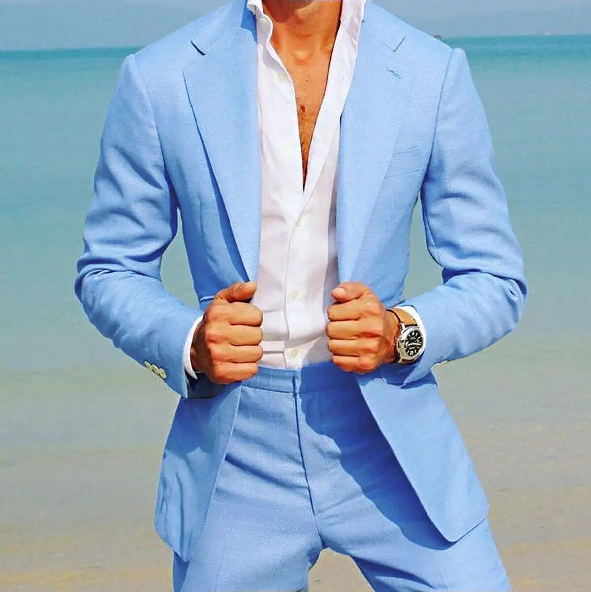 

Men's Suits Slim Fit Notch Lapel Single Breasted Formal Wedding Business