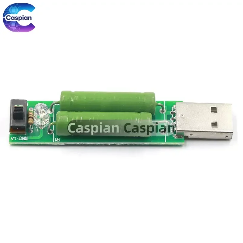 USB Port Mini Discharge Load Resistor Digital Current Voltage Meter Tester 2A/1A With Switch 1A Green