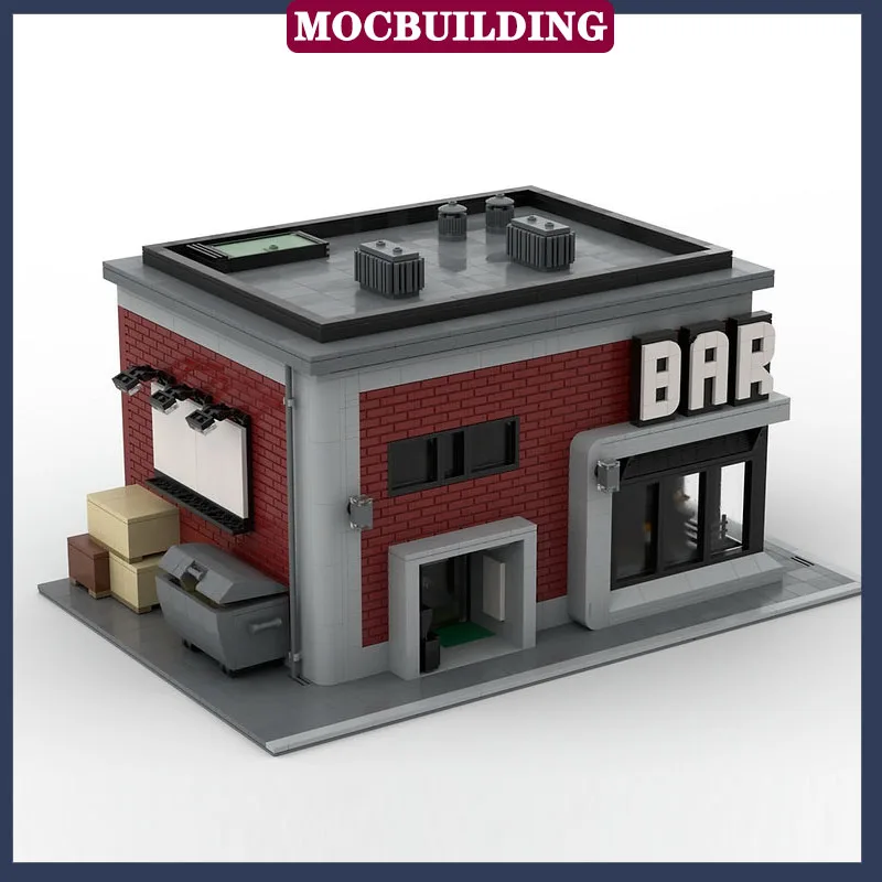 MOC City Modern Bar Modular Building Assembly Building Block House Collection Series Toy Gifts