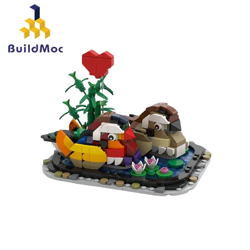 

BuildMoc 520 Eternal Love Mandarin Duck Building Blocks Kit Wedding Day Bird Assemble Toys Lovers Gift For Girls Valentine's Day