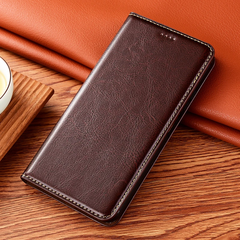 

Phone Case For Huawei Honor V10 V20 V30 V40 View 10 20 30 40 Pro Lite 5G Crazy Horse Genuine Leather Magnetic Flip Cover