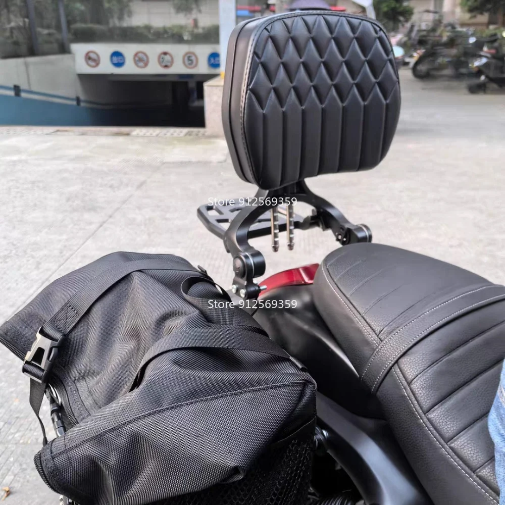For QJMOTOR SRV700 backrest SRV 700 aluminum alloy folding backrest driver passenger lumbar backrest luggage rack QJ700‑11A