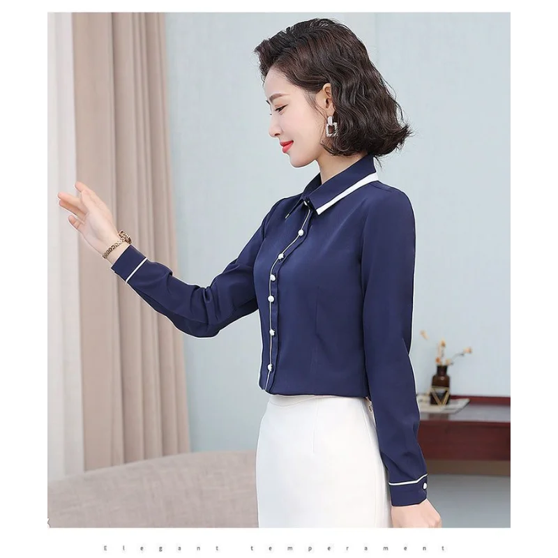 Chiffon Shirt Women's Long-sleeved Professional Temperament Work Clothes