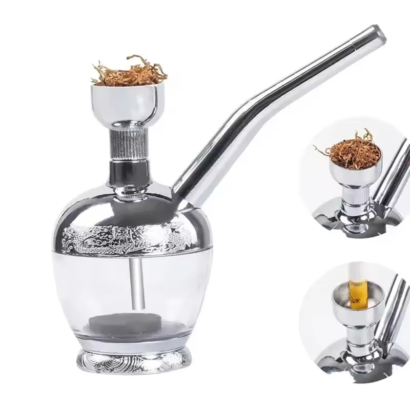 Microfilter water Smoking Pipe For 8mm cut tobacco Healthy Smoke filter Pipe Portable Reduce Tar Cigarette Holder Gift for Men