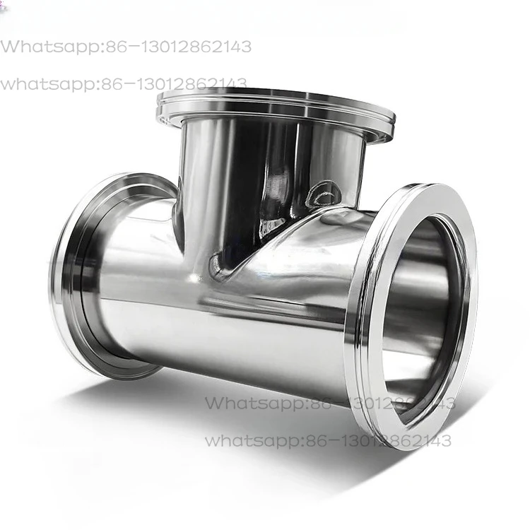 high vacuum equal diameter tee 304 stainless steel 63 clamp LF flange 80 clamp 100