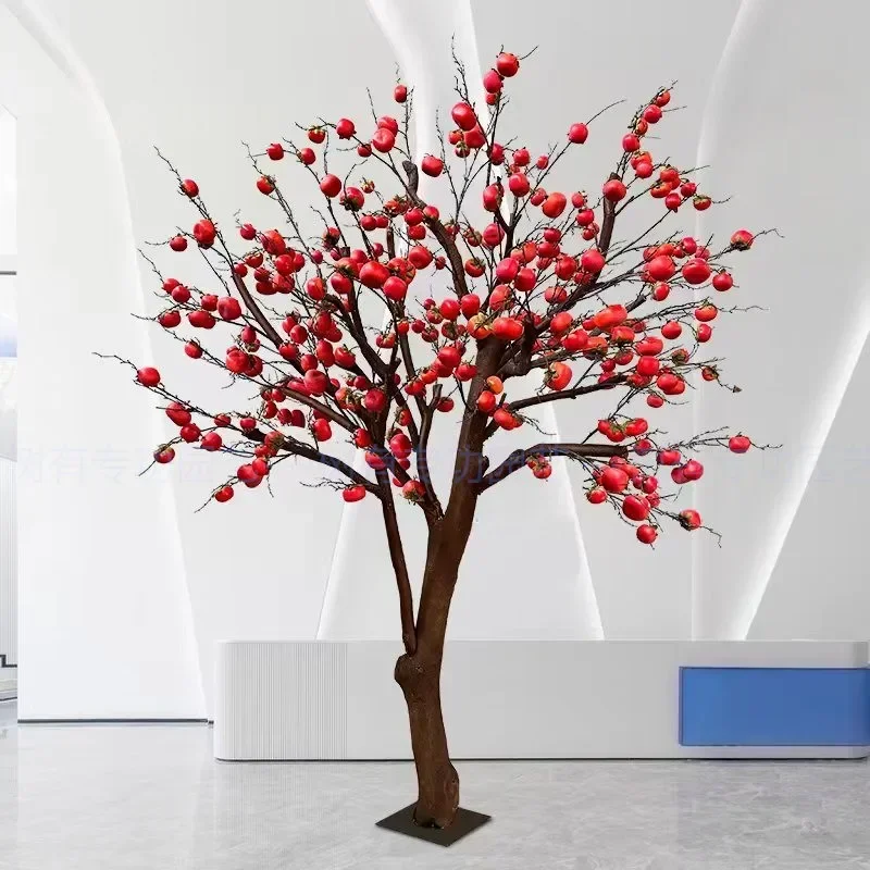 Y1 Simulation durian grapefruit persimmon fruit tree decorative bonsai solid wood large fake tree customization