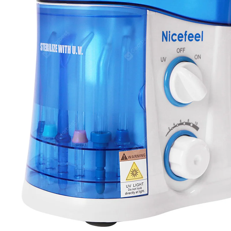 Nicefeel UV Nha Khoa Răng Miệng Irrigator Răng Bụi Nước Flosser Spa Chăm Sóc Răng Sạch Sẽ Với 7 Đa Năng Đầu Cho Gia Đình