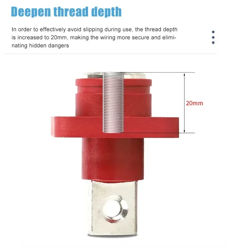 500A Lithium Battery Energy Storage Connector Terminal 120/200/300A Square Copper Wall Penetrating Screw Type Terminals Block