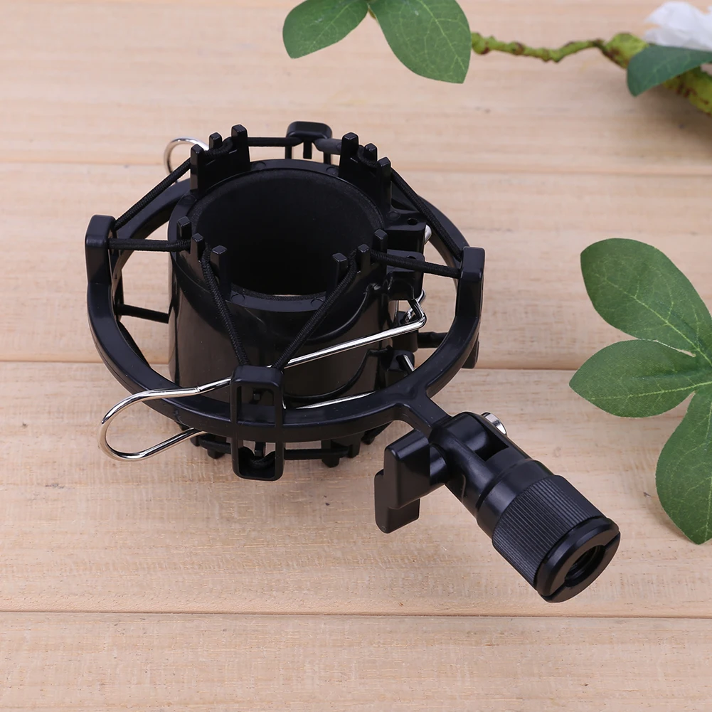 Microphone Shock Mount Improve Recording Quality Anti-Vibration Mic Holder for Large Diameter 43-55mm Condenser Microphone