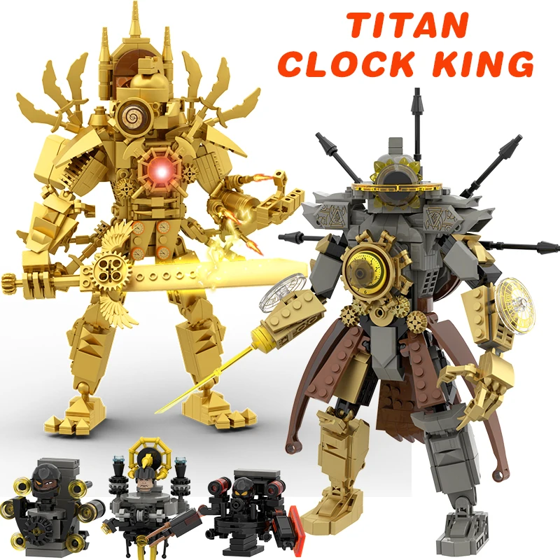 New Skibidi Toileted Action Figures Titan Clock King Upgrade Building Blocks Speakerman TVman Model Toys for Kids Xmas Gift