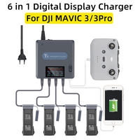 6 in 1 Smart Digital Display Charger For DJI MAVIC 3/3Pro/3Cine Drone Battery Charging Hub Fast Charger with USB Port Accessory