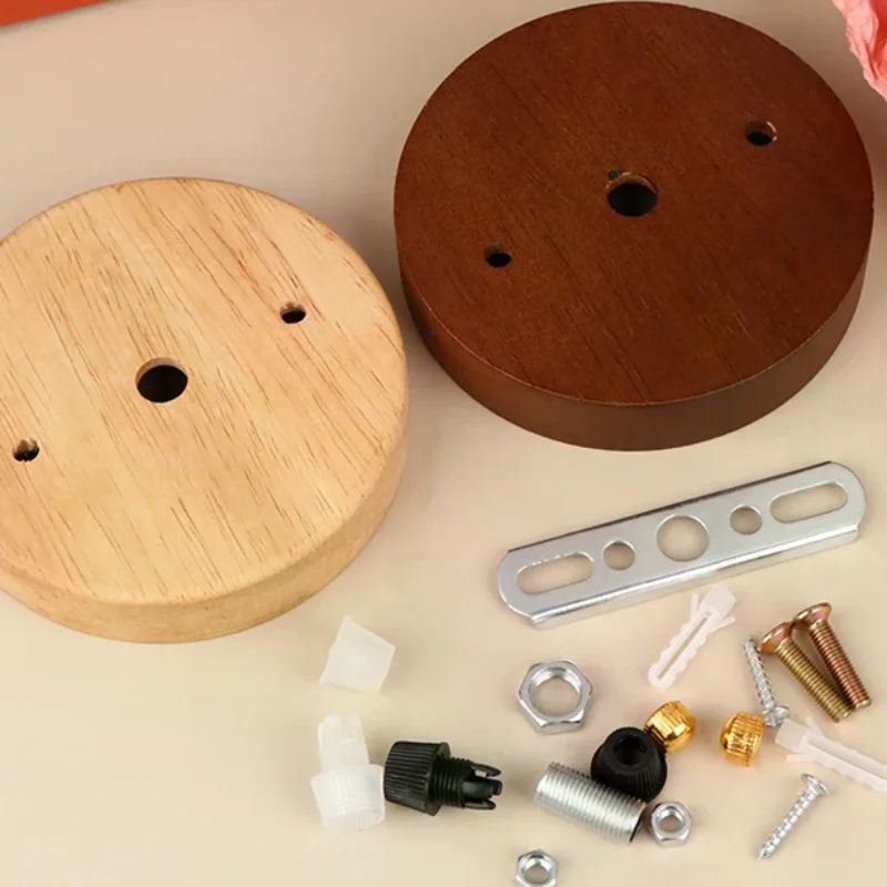 Hot Sale 10/12cm Wood Lamp Base Modern Ceiling Plate Wooden Ceiling Holder Pendant Lamp Fitting Chandelier Base DIY Lighting Acc