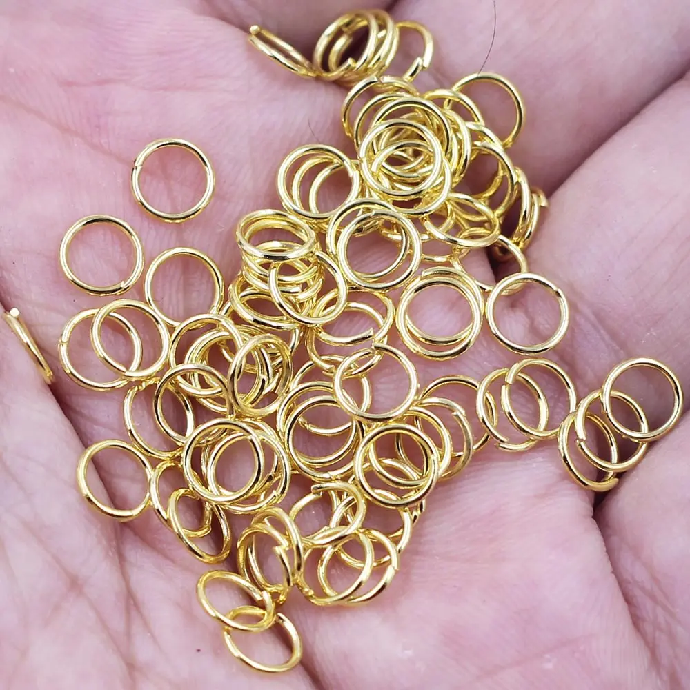

10000Pcs Gold Plated Round Open Jump Rings Alloy Charms 6mm