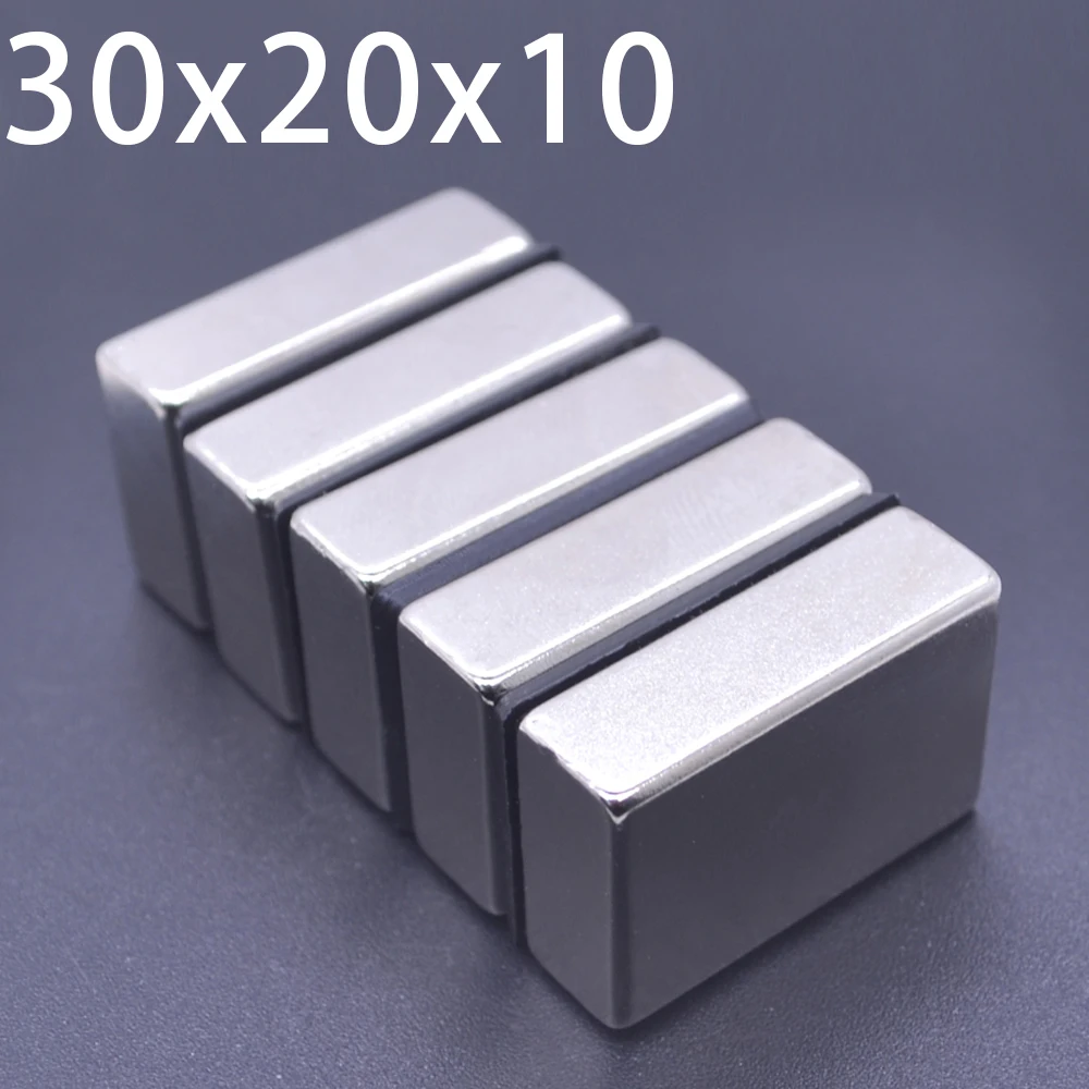 1/2/5/10/20/100Pcs 30x20x10 Neodymium Magnet 30mm x 20mm x 10mm N35 NdFeB Block Super Powerful Strong Permanent Magnetic imanes