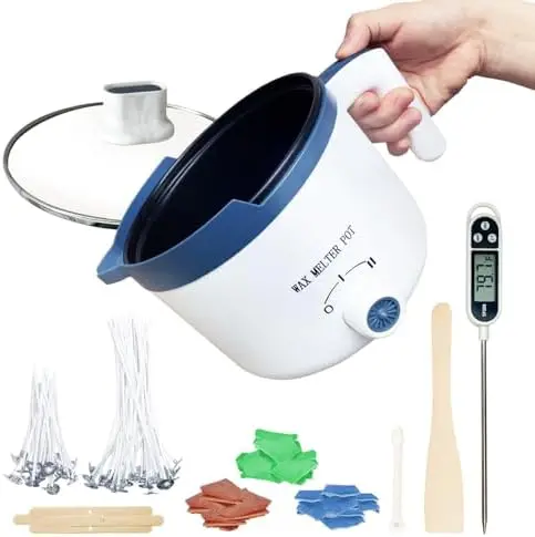 

Ksedcon Electric Wax Melter for Candle Making - Includes Pot, Dyes, Wicks & Thermometer