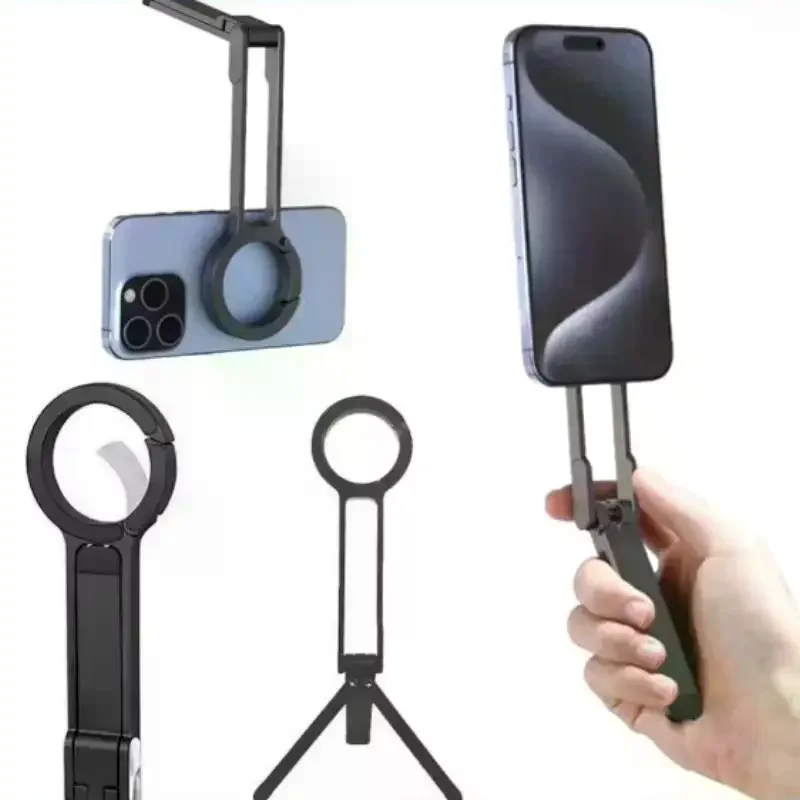 

Magnetic Aluminium Smartphone Mini Table Tripod Pocket Phone Stand Strong Magnet Quick Mount