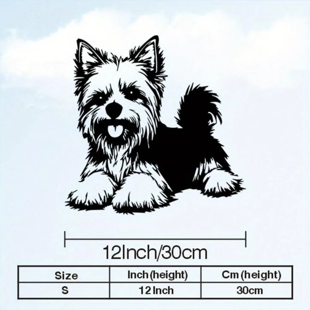 Metal Wall Art Yorkshire Terrier Blue Vintage Home Decor Dog Lover Gift