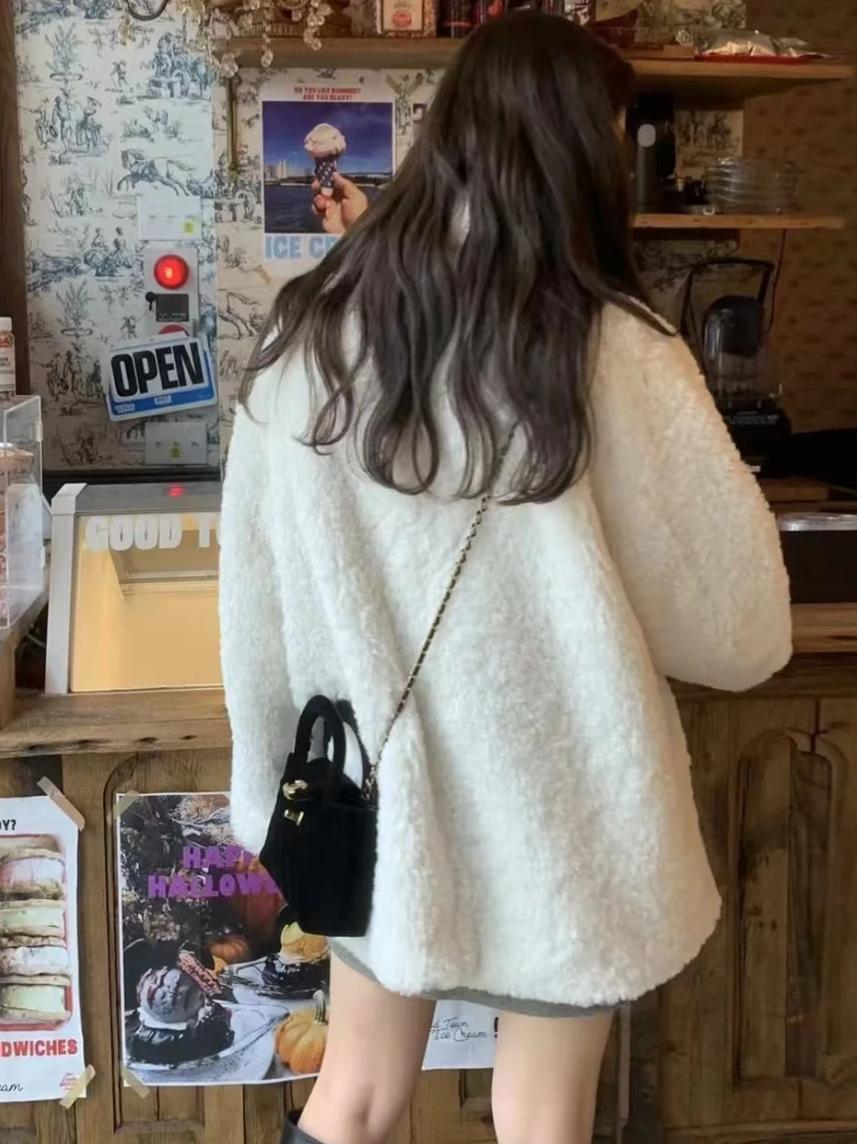 معطف كوري منفوش للنساء ملابس خارجية شتوية ناعمة حلوة ذات طابع رئيسي وياقة مقلوبة Plu Jaet Fem 2025 #5