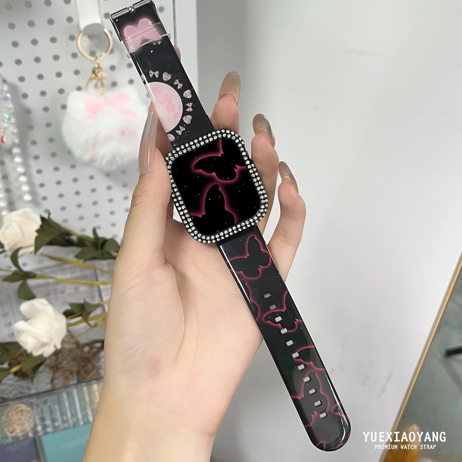 Przezroczysty czarny pasek do Apple Watch 10 9 8 7 Wymienna bransoletka do iWatch 46mm 42mm 41mm 40mm