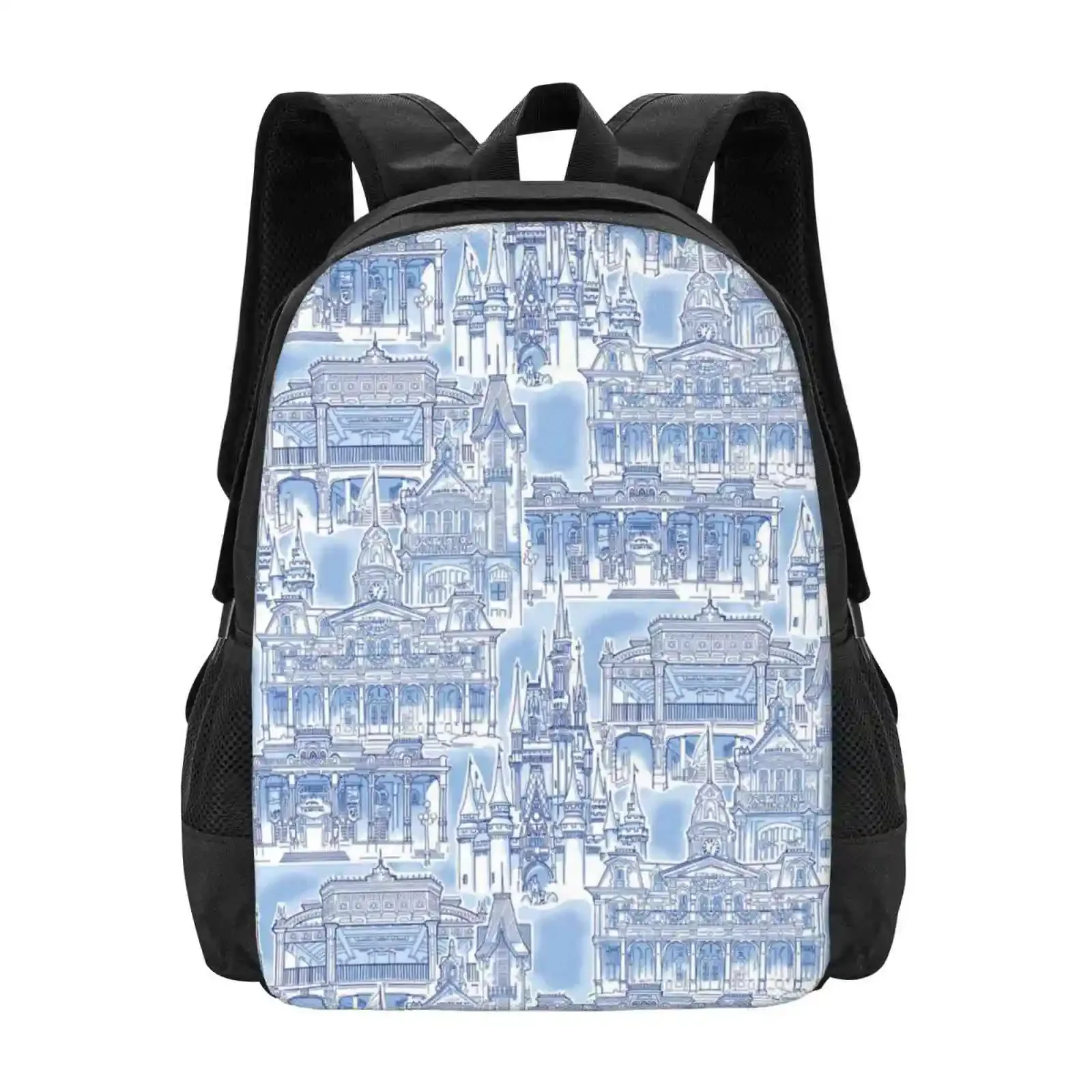 

Walking Down The Middle Of Main Street Denim Blue Hot Sale Schoolbag Backpack Fashion Bags Main Street Theme Park Orlando