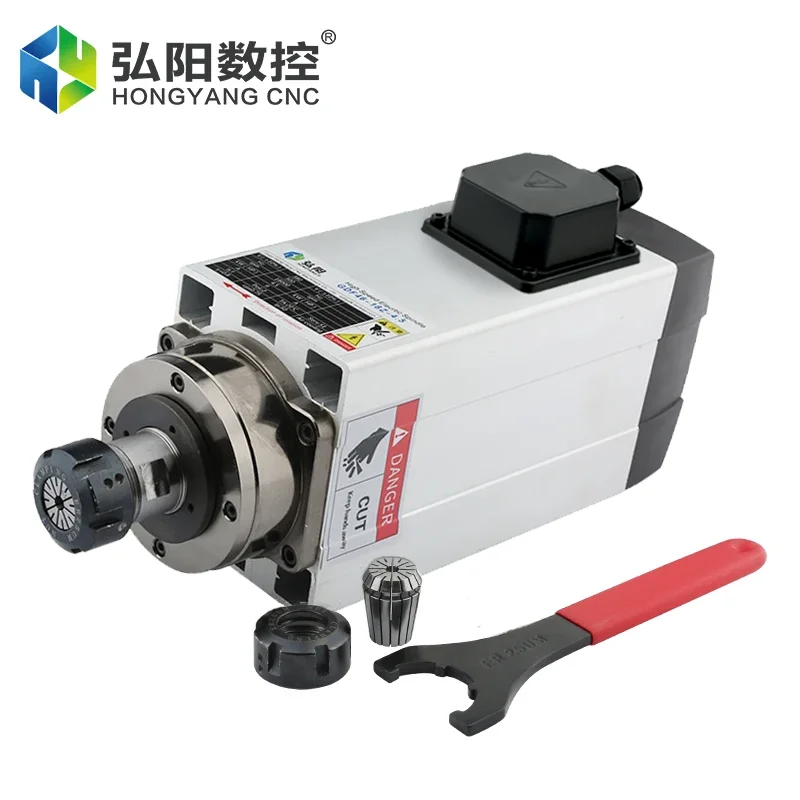 CNC 스핀들 모터 4.5kw 공냉식 스핀들 모터 380V 220V 18000rpm 척 너트 ER25 CNC 밀링 머신 라우터 공작 기계용