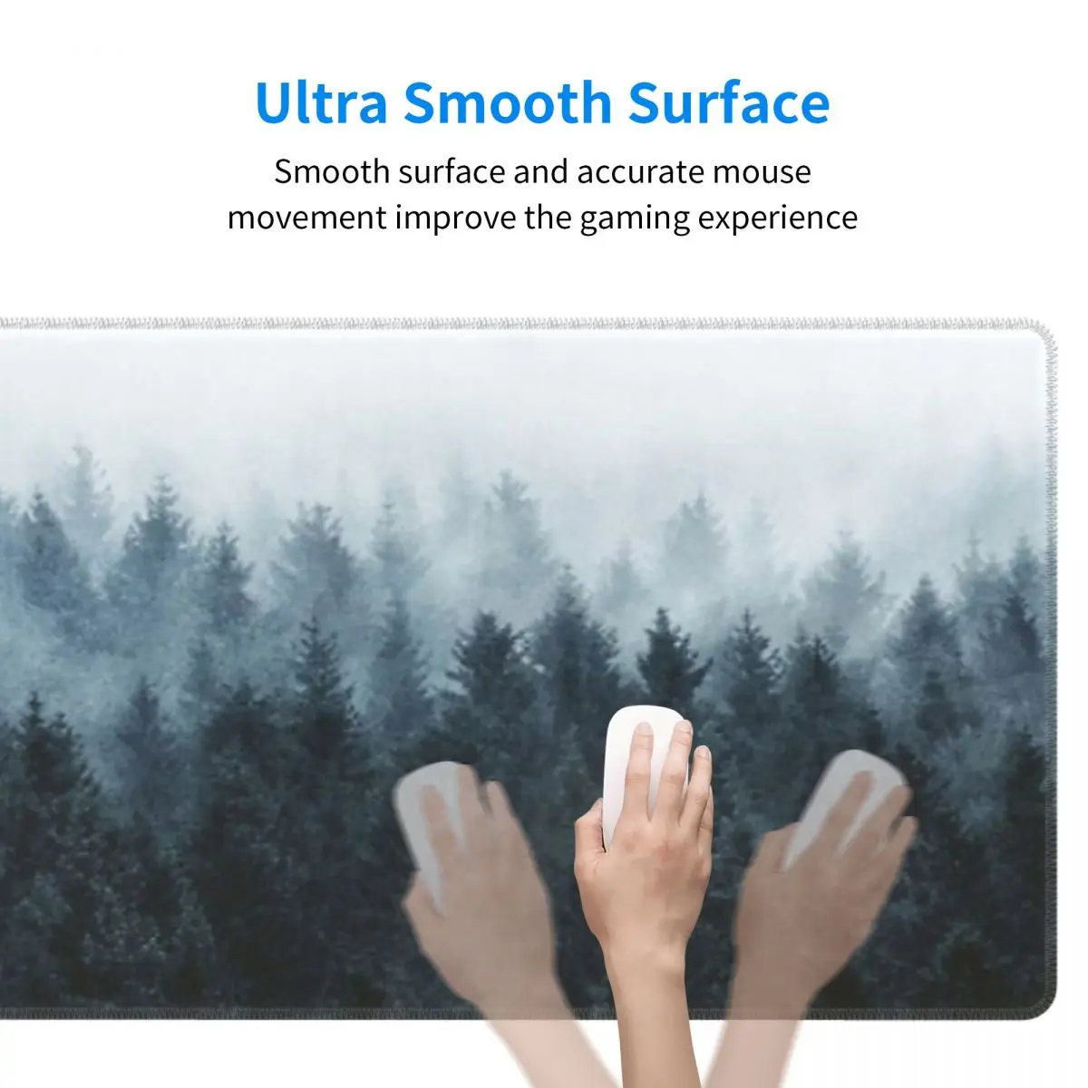 High And Low Dark Romantasy Moody Wilderness Dream Forest With Cascadia Trees Covered In Fog Rubber Keyboard Pads