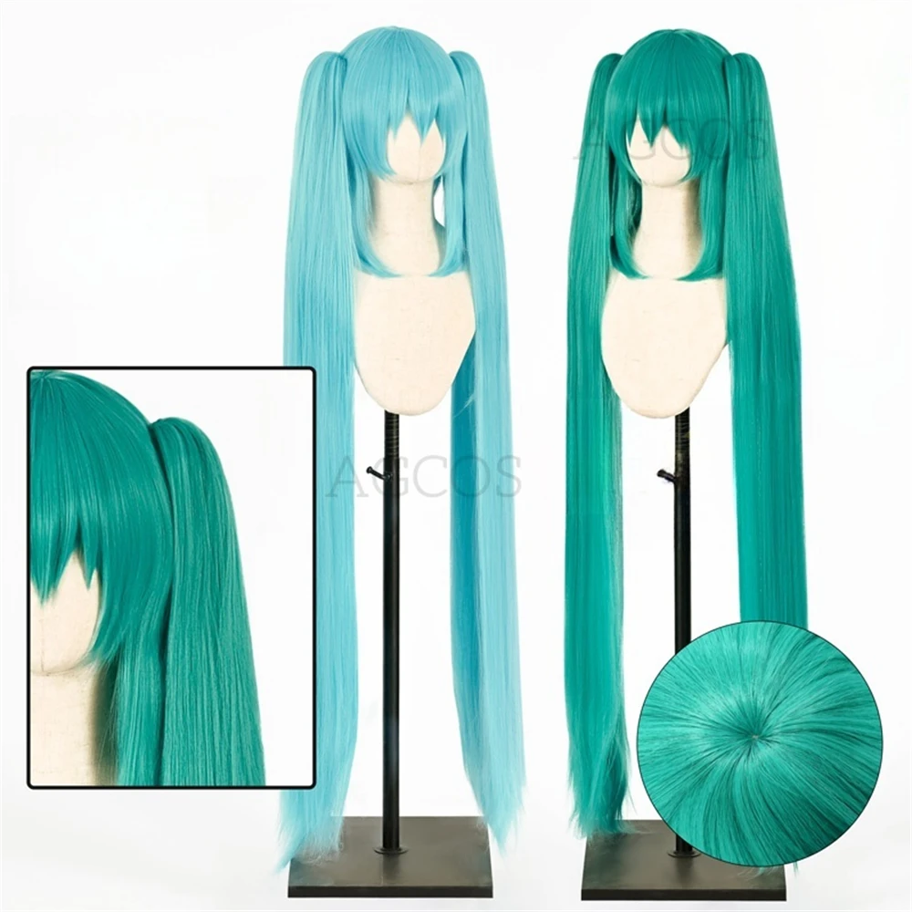 AGCOS Anime Mikku Cosplay Girl Mikuu Cosplay Wig Christmas Cos Hair Wigs