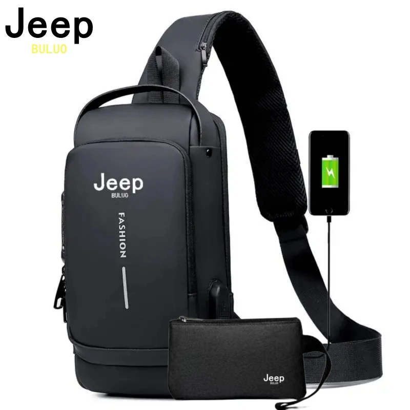 

JEEP BULUO Brand High Quality Men Chest Sling Bags Motorcycle Crossbody Shoulder Bag Travel Pack Anti-theft Male Fashion Hot New