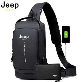 JEEP-BULUO 브랜드 고품질 남자 가슴 슬링 가방, 오토바이 크로스 바디 숄더 백 여행 팩 도난 방지 남성 패션 인기 신상 Best5 JEEP-BULUO 브랜드 고품질 남자 가슴 슬링 가방, 오토바이 크로스 바디 숄더 백 여행 팩 도난 방지 남성 패션 인기 신상 Best5